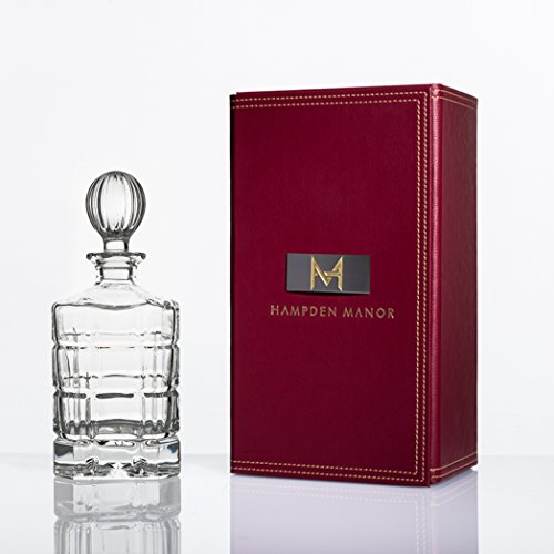Lead-Free Whiskey Decanter in Leather Gift Box the Dorchester Scotch Decanter | 27 Oz / 800 ML