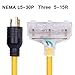 1.5FT Heavy Duty Generator Extension Cord,Generator Locking Cord,NEMA L5-30P/Three 5-15R, 3 Prong 10 Gauge Flexible Generator Cable, Generator Power Cord,30Amp 3750 Watts Yodotek