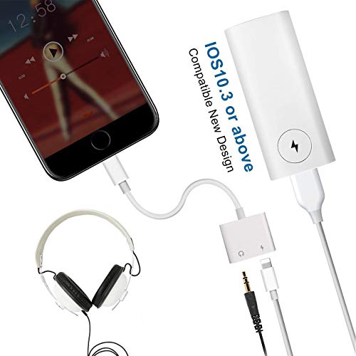 for iPhone Adapter to 3.5 mm Headphone Jack Adapter Audio and Charge Adapter for iPhone 7/8Plus/XR/X/XS Earphones Adapter Jack Splitter Dual for Adapter Aux Charging Cable Connector iOS 12 - Thumbnail 4