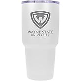 R and R Imports Wayne State 24 oz Engraved Insulated Stainless Steel Tumbler White Officially Licensed Single