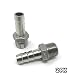 CONCORD 304 Stainless Steel 1/2" Barb Hose to 1/2" NPT Home Brew Fitting. 2 Pack