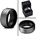 Tungsten Wedding Band Ring 10mm for Men Women Comfort Fit Black Beveled Edge Polished Brushed