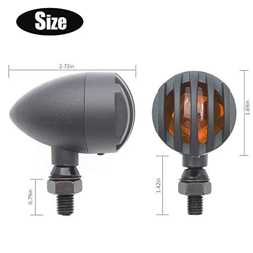 Motorcycle Turn Signals Light Chrome Bulb Indicators Incandescent Blinkers Universal Fit for Harley,Honda,Yamaha,Suzuki,Kawasaki (2 PCS)