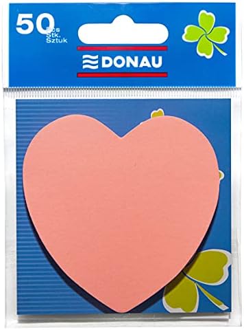 Danubio 7562001pl de 16 Notas Adhesivas, corazón, 1 x 50 hojas, color rosa claro