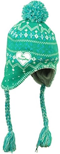 New Hampshire State White Peruvian Knit Beanie Womens Tassel Green Ear Flap