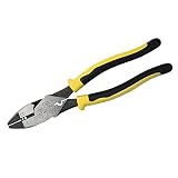 Klein Tools J2139NECRN High-Leverage Side Cutters with Wire Crimper/Stripper, with Knurled Jaws & Dual Material Journeyman Grips