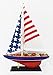 DECOMIL - Unique Handmade Wood Decoration American Flag Decorative Model Ship