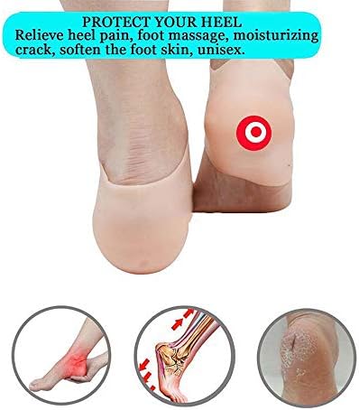 Modenny Bionics Increase Height 2cm Silicone Gel Pads In Socks Protect Heel Lift Foot Care Insole Invisible Shoes Plantar Fasciitis Pad (Color : Complexion)