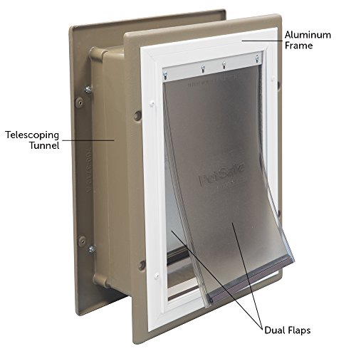 PetSafe Wall Entry Aluminum Pet Door with Telescoping Tunnel, Pet Door