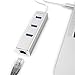 Omars 3-Port USB-C to USB 3.0 Aluminum Portable Data Hub 1000 Mbps 1 Gigabit Network Adapter Ethernet Port, Compatible MacBook Pro 2016, ChromeBook, XPS More (White)