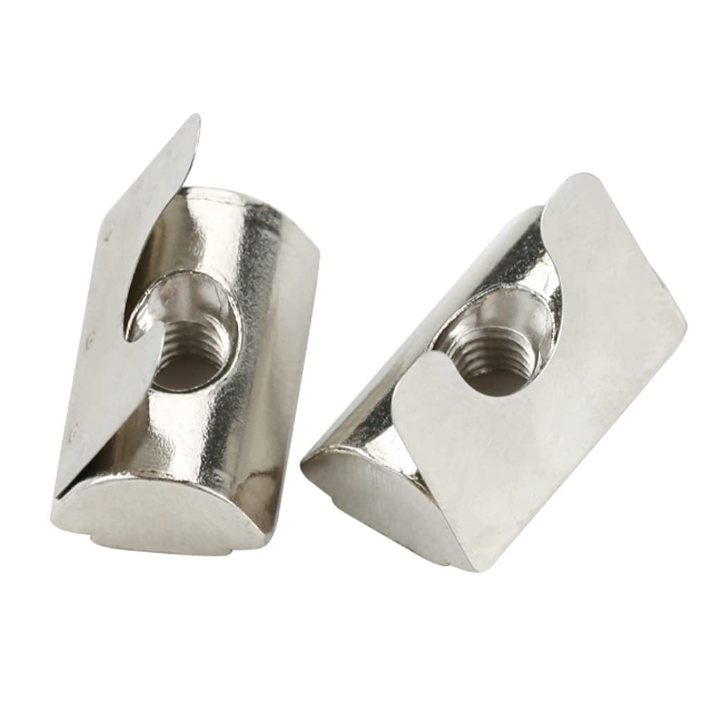 CONPHERON 10 Pack Roll-in Spring T Nuts M6 with Spring Sheet for 45 Series Aluminum Profile