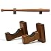 TESLYAR Baseball Softball Bat Rack Wood Felt Liner Wall Mount for Horizontal Display - Solid Ash Tree Hidden Screws Handmade Brown