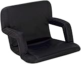 Naomi Home Venice Portable Reclining Seat with Armrest, Black, Grande