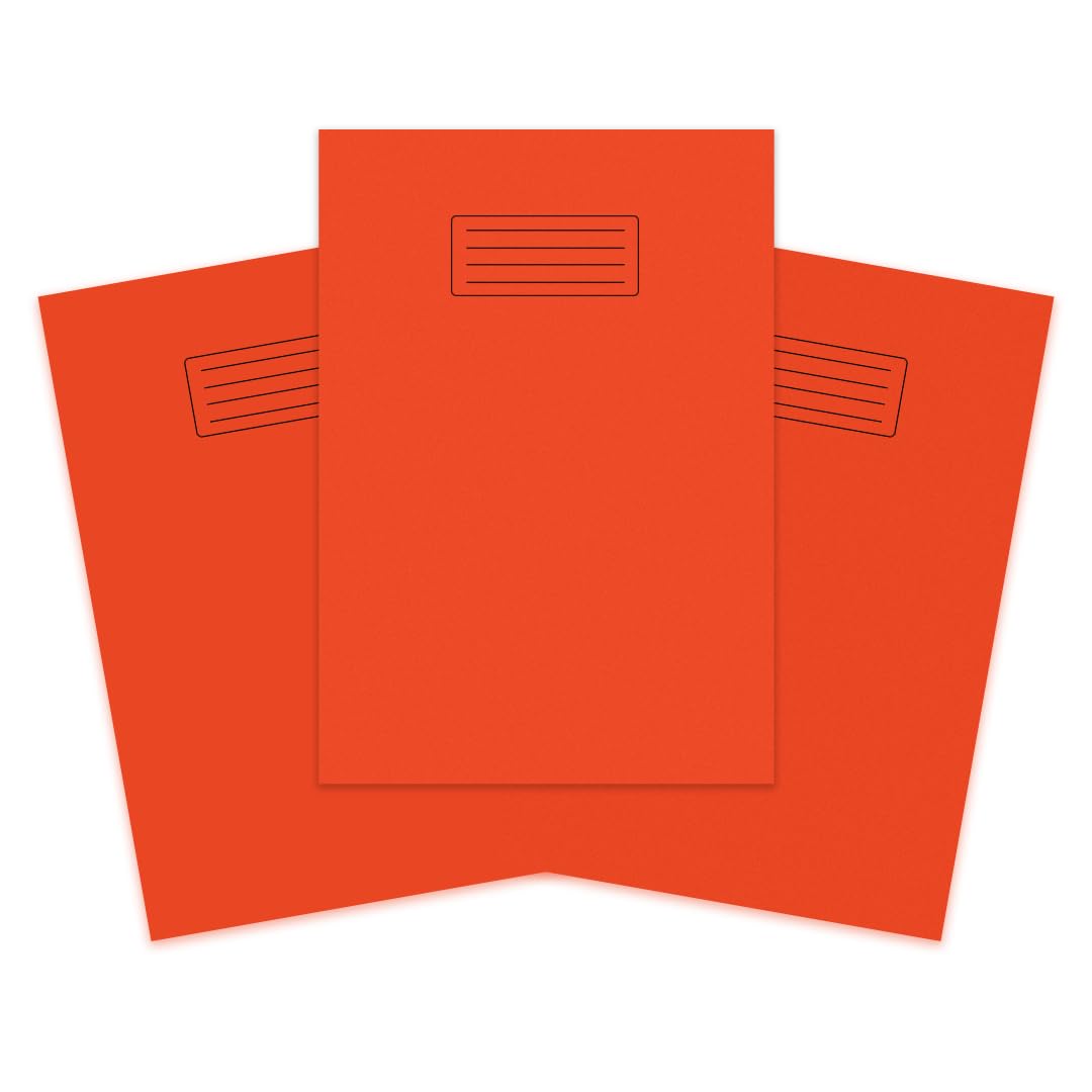 indigo® A4 60 Pages Exercise Book with Bright Laminated Cover - 8mm Lined and Margin (Pack of 3, Red)