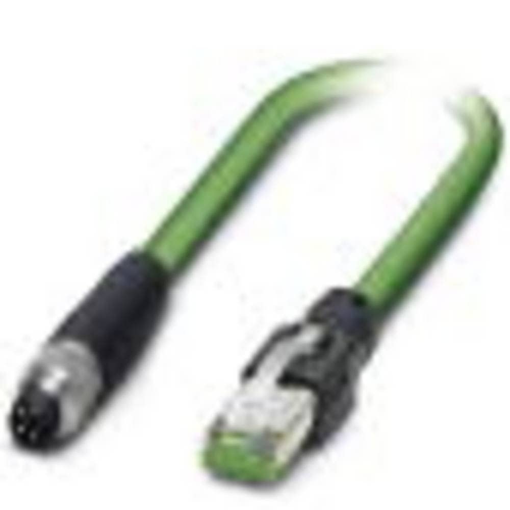 PHOENIX CONTACT 2m Green Ethernet Cable, 4 Pin, Shielded, M8/IP67 Plug, Straight, 100 Mbps, Compatible with Industrial PC, Outdoor Router, Switch