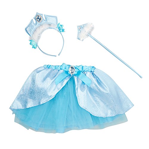 3 Pcs Blue Princess Tiara, Wand & Tutu Set