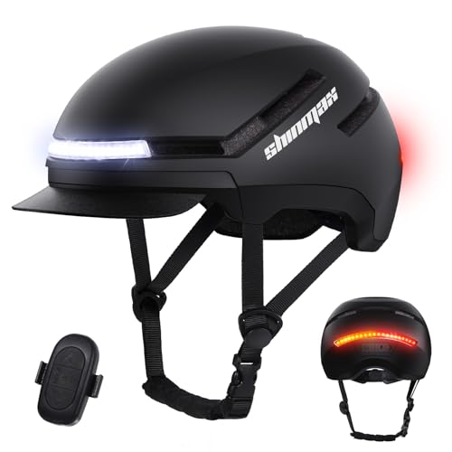 Shinmax Fahrradhelm Damen Herren mit Blinker & Licht, Fahrrad Helm Erwachsene mit USB Wiederaufladbare LED-Rücklicht, Radhelm für E-Bike, S-Pedelec, S