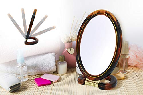 A-1 Hand Oval Cosmetic 7X Magnifying Mirror with Stand