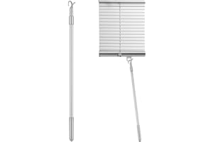 Healvian Telescopic Draw Rod Telescoping Pole with Hook Aluminium Window Blinds Rod Blind Wand Cordless Vertical Blind Opener