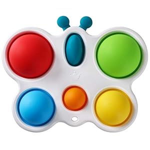 Anpole Baby Simple Sensory Toys, Silicone Flipping Butterfly Board for Toddler Early Educational Toy Fidget Toy, Baby…