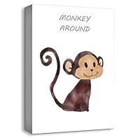 signwin-Canvas Wall Art-Cute Monkey-Canvas Prints Home Artwork Decoration for Kids Bedroom,Living Room - 12x18 inches