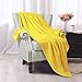 Exclusivo Mezcla Fleece Throw Blanket Extra Large, Super Soft and Warm Blankets for Couch, Sofa and Bed Waffle Textured, Cozy, Fuzzy and Lightweight (Vibrant Yellow, 50x70 inches)