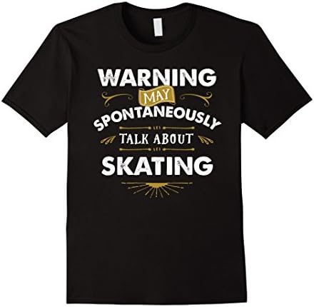 Mens Skater T Shirt Warning Spontaneously Talk Skating Small Black