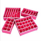 MIU COLOR Drawer Dividers Closet Organizers Bra Underwear Storage Boxes (Set of 4)