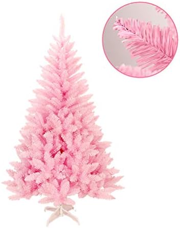 Pink artificial christmas tree set decorations PVC lights sale stand baubles with decoration lantern tree top,pointed1.2m