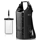 INTEY Waterproof Dry Bag,Sack with phone dry bag and Long Adjustable Shoulder Strap Included (Black, 30L)