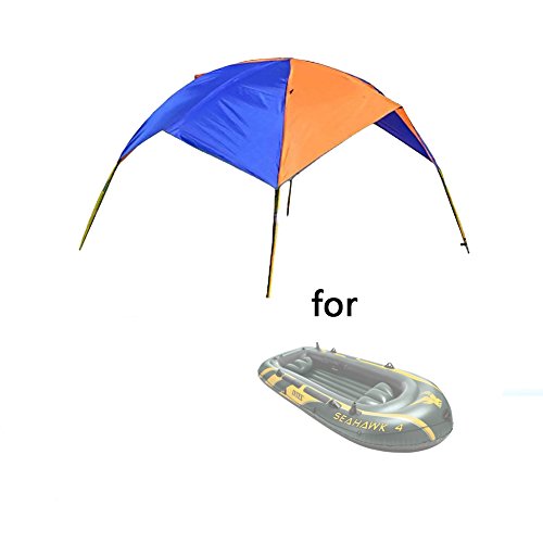 Asenart Portable Foldable Canopy for Inflatable Boat（4 Person）and Camping Sun Shelter Fishing Tent Sun Shade Canopy Awning (No Boat Included)