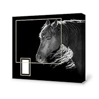 signwin-Canvas Wall Art-Black and White Horse-Canvas Prints Home Artwork Decoration for Living Room,Bedroom - 12x12 inches