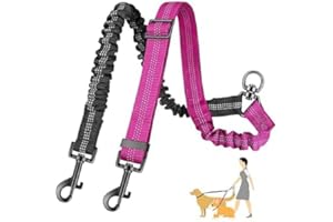 Pet Double Dog Leash Coupler, 360° Swivel Double Dog Walking, Adjustable Length Reflective Splitter Leash for Training, Small