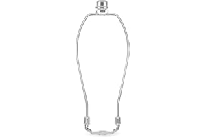 OMOBANU 11 Inch Antique Silver Lamp Shade Harp Holder - Detachable Lamp Shade Holder Replacement with Standard Harp Saddle & Lamps Finials, Metal Decorative Accessories and Parts Repair