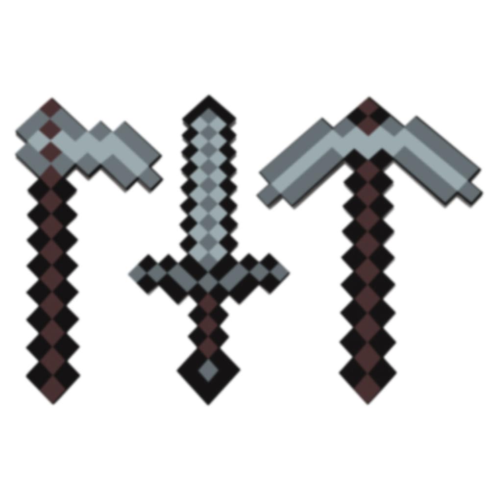 Photo 1 of 3PCS Sword Toy,Foam Pickaxe and Sword Hoe for Game Toys Role-Play Accessory,Halloween, for Video Game Fans Grey