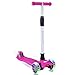 BELEEV Kick Scooter for Kids 3 Wheel Scooter, 4 Adjustable Height, Lean to Steer with PU LED Light Up Wheels for Children from 3 to 13 Years Old (Rose Pink)