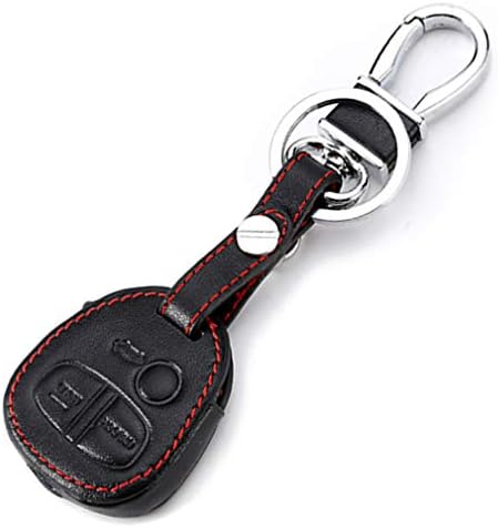 MJKEY 3 Buttons Genuine Leather Keyless Entry Remote Control Smart Key Fob Protector Case Cover Bag Skin Jacket Holder For Mitsubishi ASX Outlander Lancer EX Galant Pajero