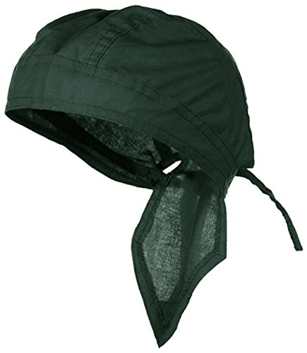 Doo Rag Du Rag Do Cotton Bandana Head Wrap Solid Color Chemo Cap (Hunter Dark Green)