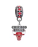 Chicago Bulls Logo Charm Fits Most bracelet Lines Including Pandora, Chamilia, Troll, Biagi, Zable, Kera, Personality, Reflections, Silverado and More