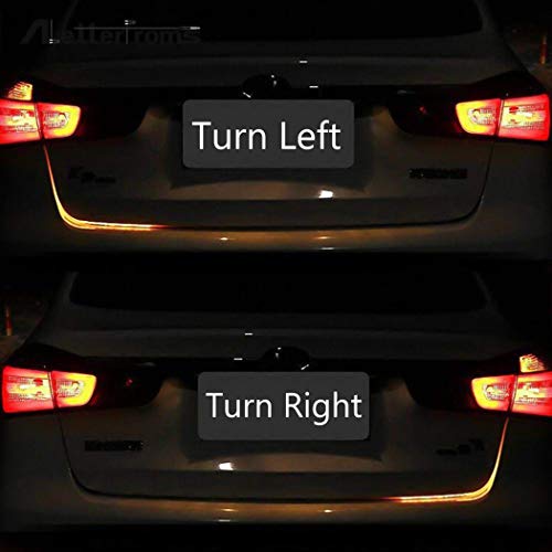 LUVODI 48" 12V Car LED Tail Strip Light 6 Functions 4 Colors Car Trunk Tailgate Rear Turning Signal Light Bar Warning Running Flow Box Lamp for Reverse, Brake, Double Flash, Flexible Waterproof