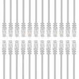GearIT 24-Pack, Cat 6 Ethernet Cable Cat6 Snagless Patch 1 Foot - Snagless RJ45 Computer LAN Network Cord, White - Compatible with 24 48 Port Switch POE Rackmount 24port Gigabit