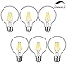 SHINE HAI G25 LED Vintage Filament Bulbs, 4W (40W Equivalent), 470 Lumens, 5000K Daylight White, 360° Beam Angle, E26 Base Globe Bulb, Pack of 6