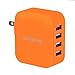 Lumsing Quick Charge 2.0 Multi-Port USB Wall Charger,4 Port Wall Charging Hub for Smartphones-Orange