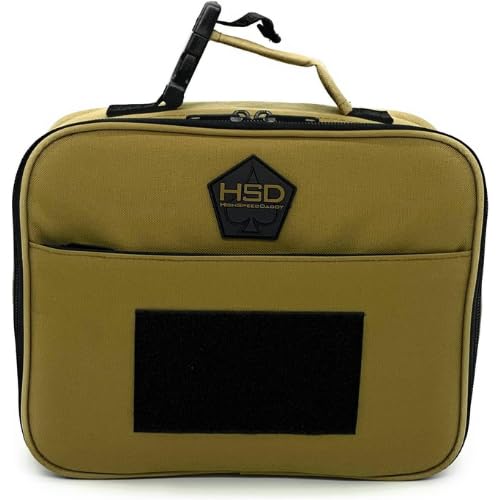 HSD Lunch Bag - 8mm Thick Foam Insulation, Water Resistant, Lunch Box, Buckle Handle, Outside Pocket for Snacks & Utensils, Inside Mesh Pocket, Easy Clean Lining (Coyote Brown)