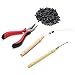 TLHOME Hair Extension Kit Pliers + Pulling Hook + Bead Device Tool Kits + 500pcs Miciro Rings (Black# Beads)