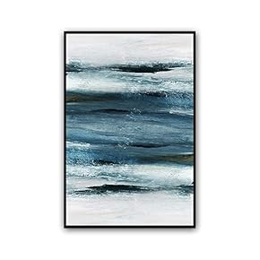 Framed Canvas Wall Art Abstract Color Block Canvas Prints Home Artwork Decoration for Living Room,Bedroom - 16x24 inches