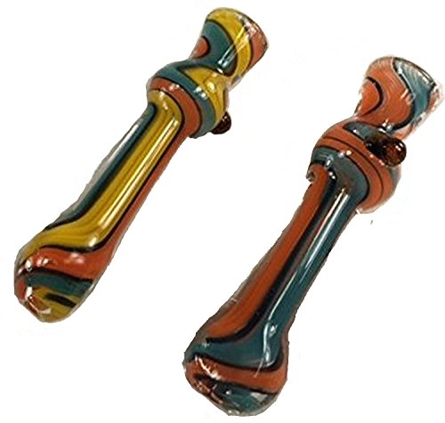 Red green yellow glass cigarette holder pipe