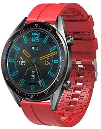 Fleshy Leaf Watch Band Compatible with Honor Magic Watch 2 46mm / Huawei GT/GT 2 3 46mm / GT 2e / GT 2 Pro/GT Active Sport Strap 22mm Quick Release Soft Silicone Band (Red)