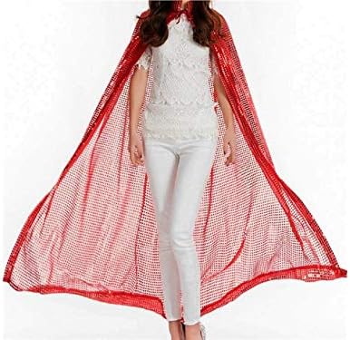 Amazon Zehaer Crafts 美しいエルフマント スパンコール付き ロングウィッチケープ ハロウィーンショール マジシャン用 レッド カーニバル用 Length140cm レッド Zehaer インテリア オンライン通販