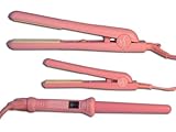 Herstyler Complete Colorful Kit (Hair Straightener, Mini Flat Iron, Grande Baby Curl), Pink